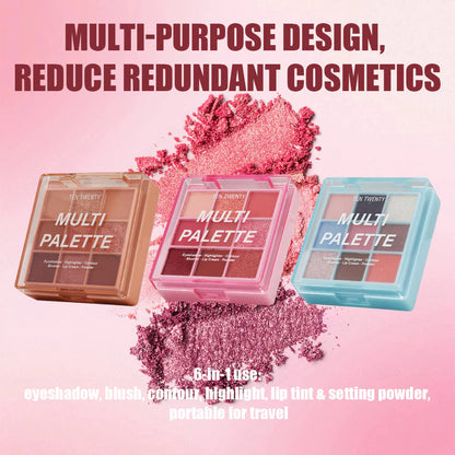 TEN TWENTY All-in-One Multi Palette Eyeshadow, Highlighter, Blusher, Lip Cream, Face Powder Makeup