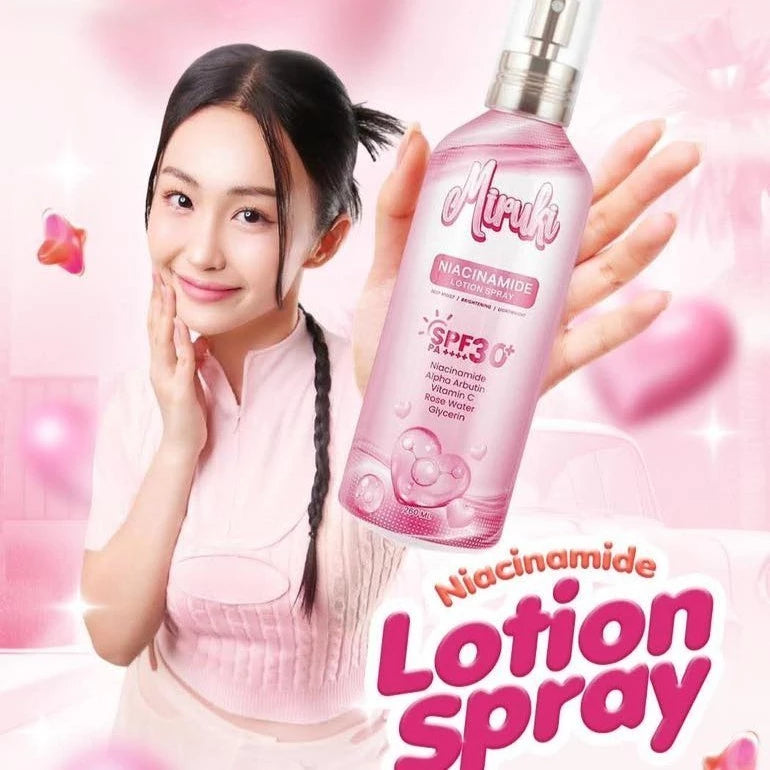 Miruki Niacinamide Lotion Spray SPF 30+ PA++++ 260ml Lightweight Whitening Brightening Deep Moisture