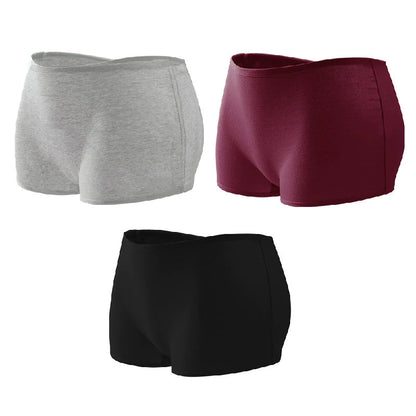 FINETOO 3PCS/Set Cotton Boxer Panty for Women Comfortable Briefs Woman Underpants High Waist Panties
