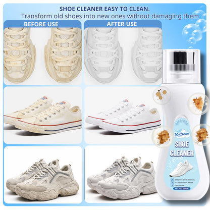 X-Clean Shoe Cleaner for White Shoes with Brush Head Sneaker Stains Cleaner for Shoe Care