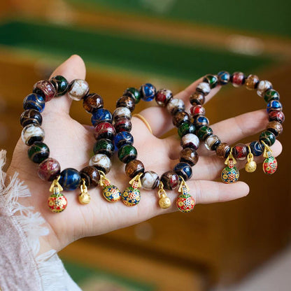 Three Gold-Eating Beast Bracelet Bringing Fortune And Blessings Ash Glass Bracelet Five-Color Ash