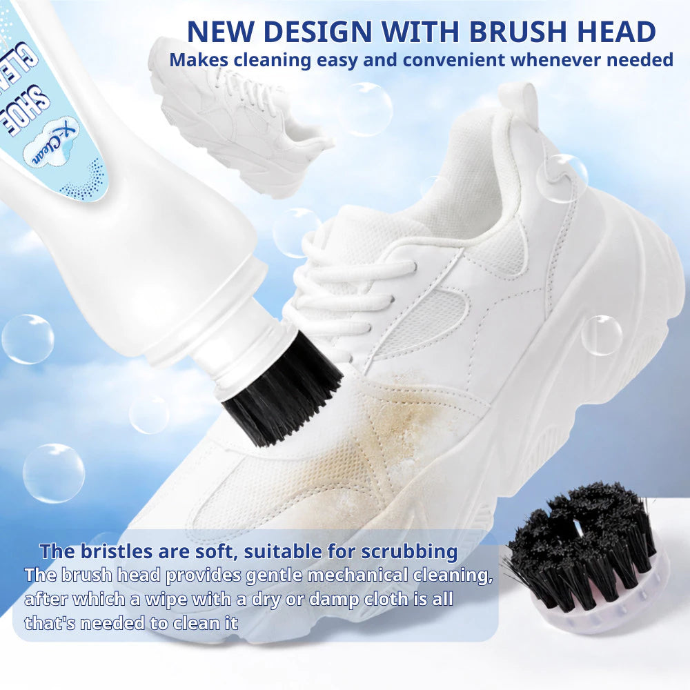 X-Clean Shoe Cleaner for White Shoes with Brush Head Sneaker Stains Cleaner for Shoe Care