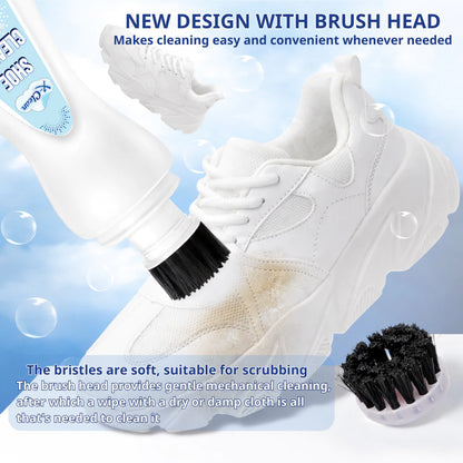 X-Clean Shoe Cleaner for White Shoes with Brush Head Sneaker Stains Cleaner for Shoe Care