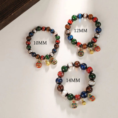 Three Gold-Eating Beast Bracelet Bringing Fortune And Blessings Ash Glass Bracelet Five-Color Ash