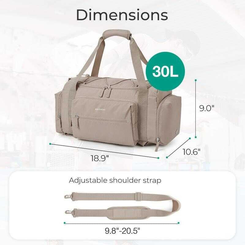 Bagsmart 4-In-1 Gym Bag For Women,Tsa Lightweight Duffle Travel With Shoe Sde